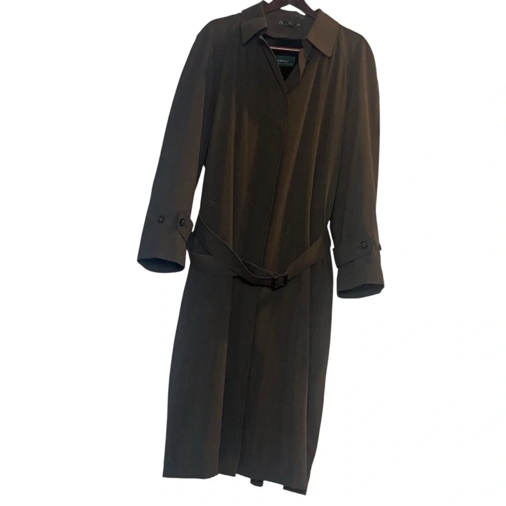 Lauren Ralph Lauren Classic Charcoal Brown Belted Trench Coat Men’s 42R - Picture 3 of 11